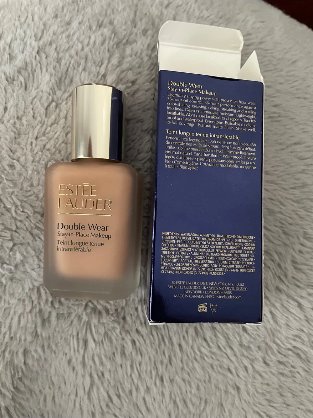 Estee Lauder Double Wear Foundation - Ivory Beige with Navy Box